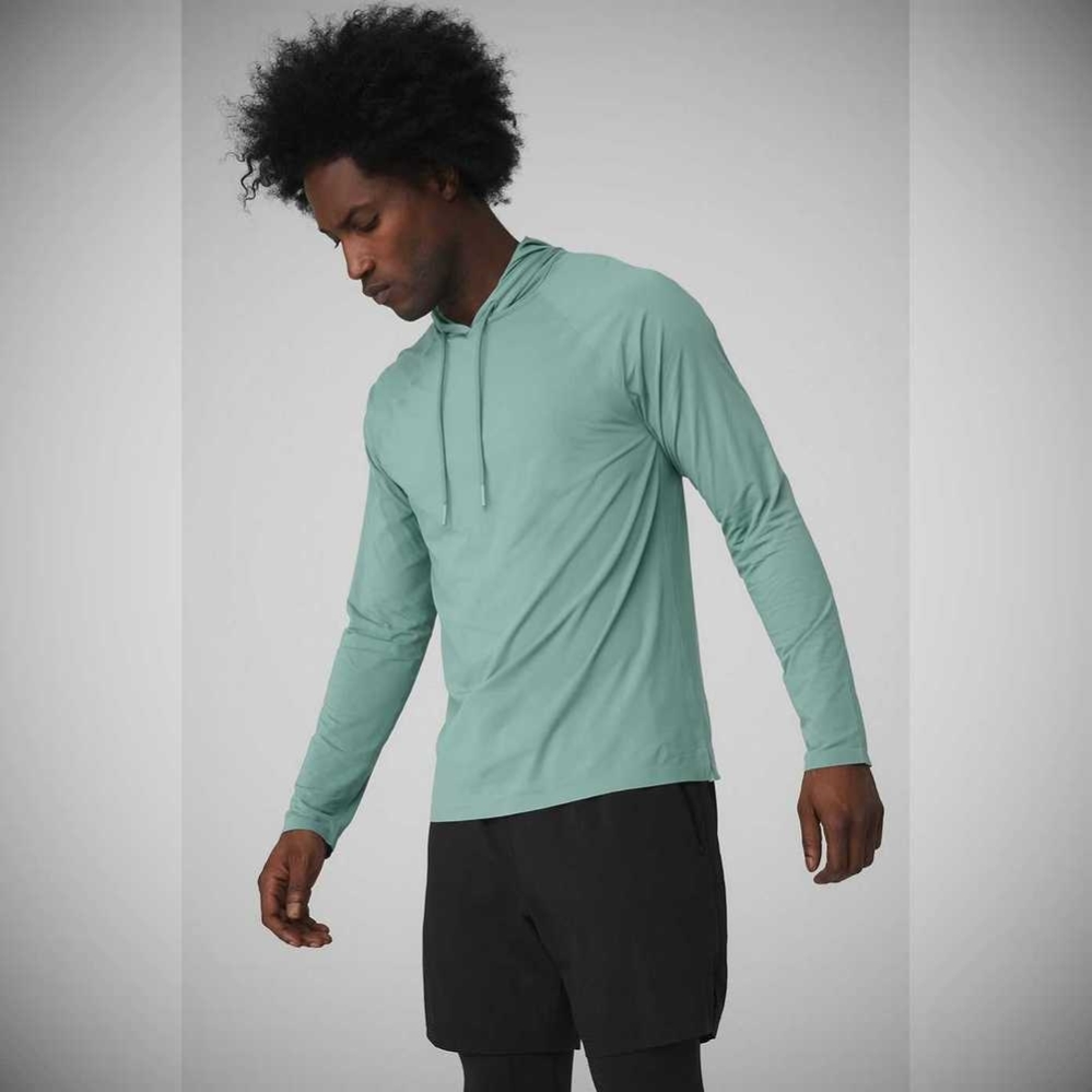 Ropa De Abrigo Alo Yoga Idol Encapuchado Runner Hombre Azules | MX-50PQYU