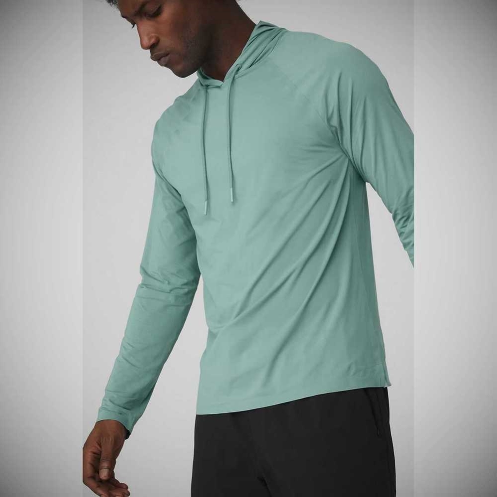 Ropa De Abrigo Alo Yoga Idol Encapuchado Runner Hombre Azules | MX-50PQYU