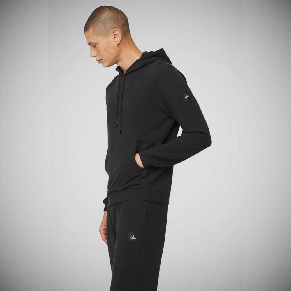 Ropa De Abrigo Alo Yoga Micro Waffle Fast Break Hombre Negros | MX-14XBQY