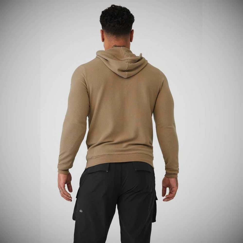 Ropa De Abrigo Alo Yoga Micro Waffle Fast Break Hombre Marrom | MX-37AUCH