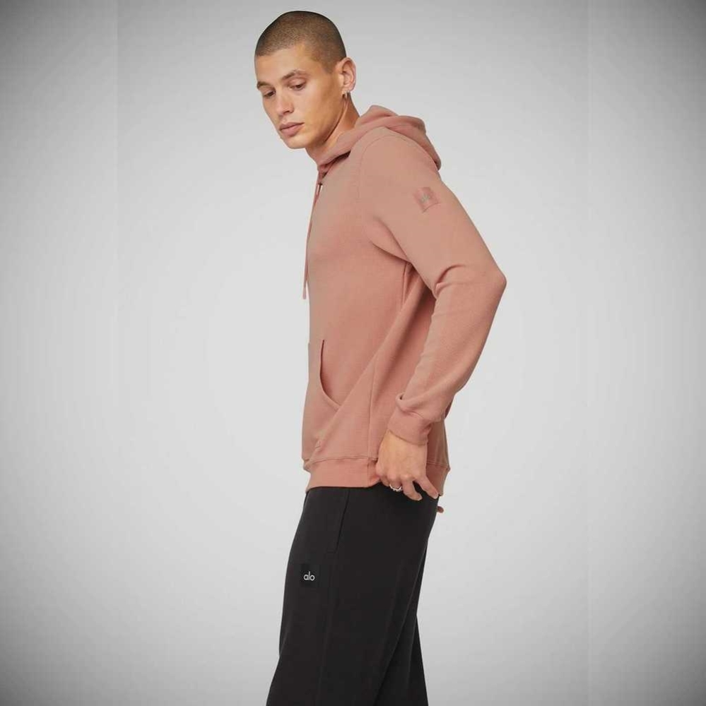 Ropa De Abrigo Alo Yoga Micro Waffle Fast Break Hombre Rosas Grises | MX-74ZQIV