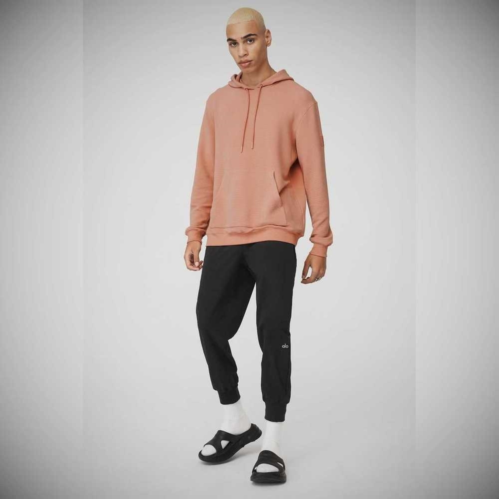 Ropa De Abrigo Alo Yoga Micro Waffle Fast Break Hombre Rosas Grises | MX-74ZQIV