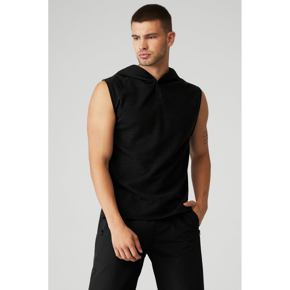 Ropa De Abrigo Alo Yoga Qualifier Sin Manga Hombre Negros | MX-63KGRE