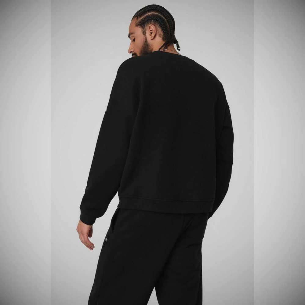 Ropa De Abrigo Alo Yoga Renown Heavy Weight Crew Neck Hombre Negros | MX-20TUOK