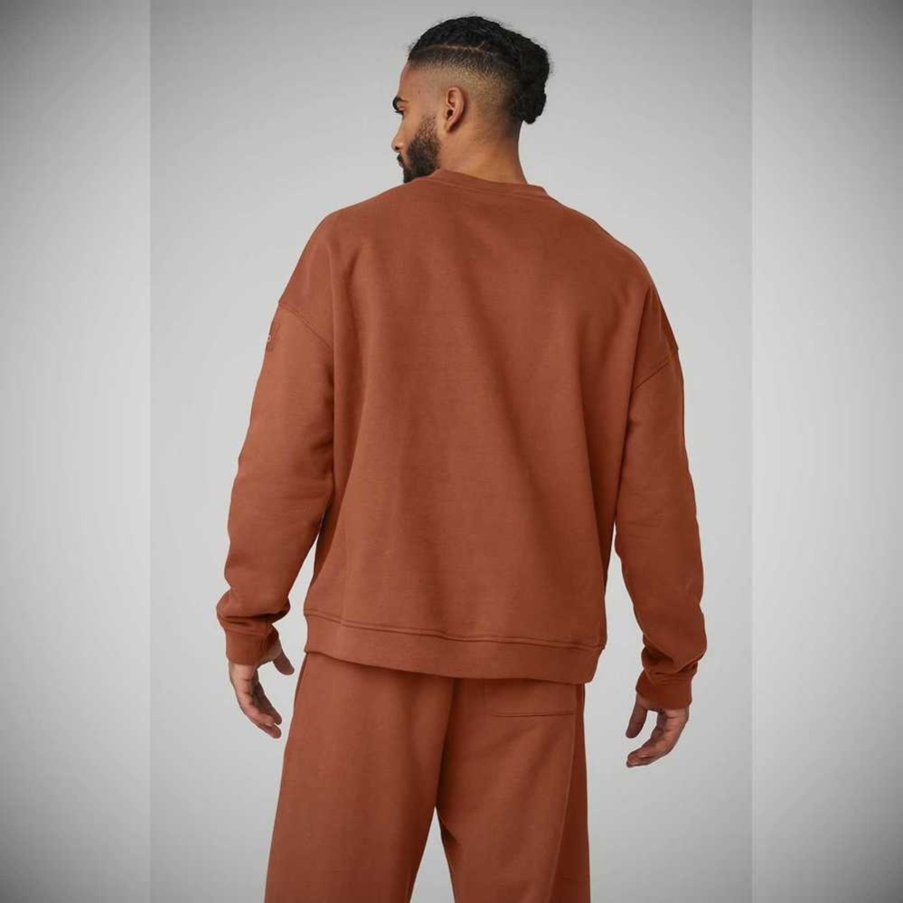 Ropa De Abrigo Alo Yoga Renown Heavy Weight Crew Neck Hombre Rust | MX-67OHXW