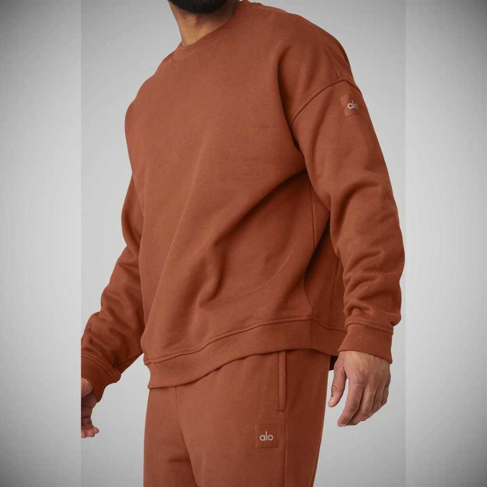 Ropa De Abrigo Alo Yoga Renown Heavy Weight Crew Neck Hombre Rust | MX-67OHXW