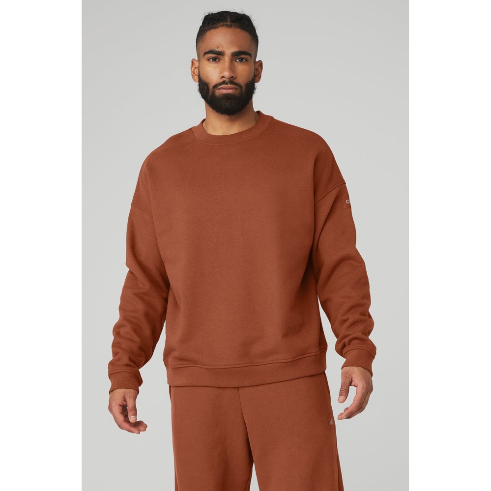 Ropa De Abrigo Alo Yoga Renown Heavy Weight Crew Neck Hombre Rust | MX-67OHXW