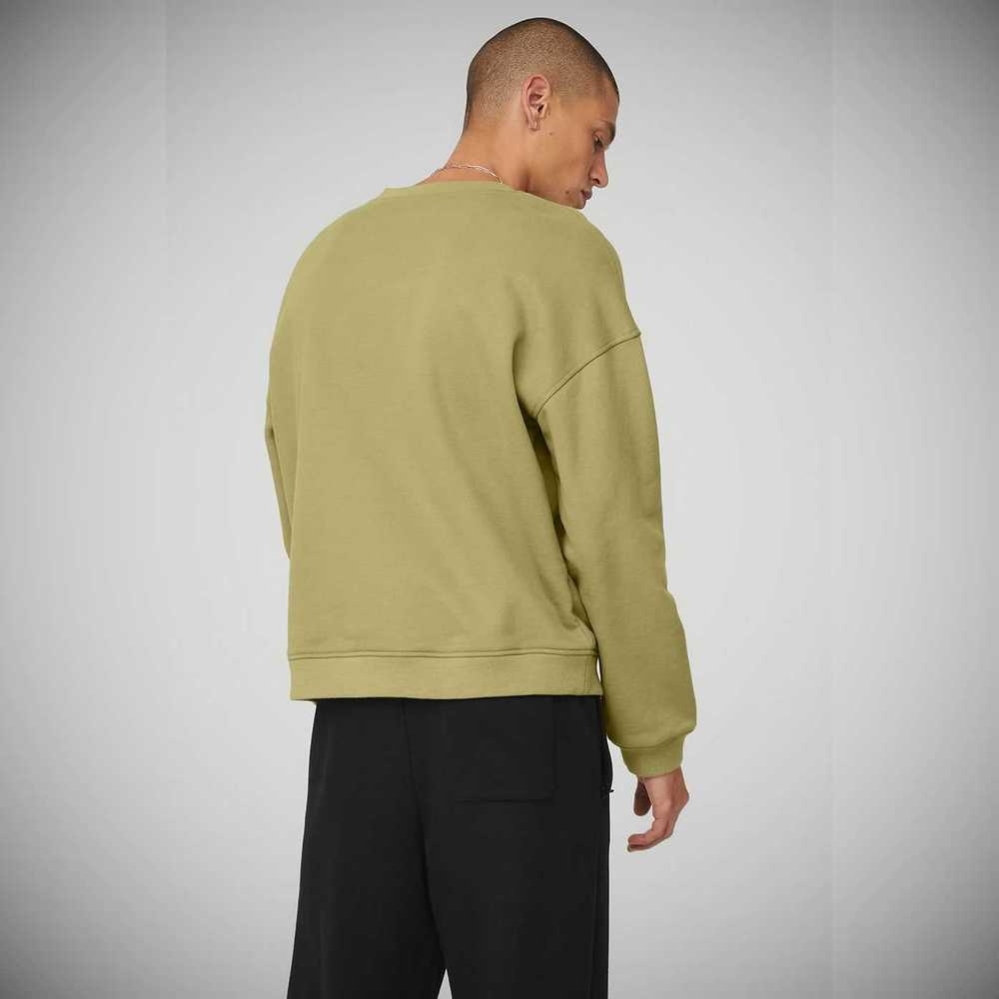 Ropa De Abrigo Alo Yoga Renown Heavy Weight Crew Neck Hombre Wasabi | MX-81MVTA