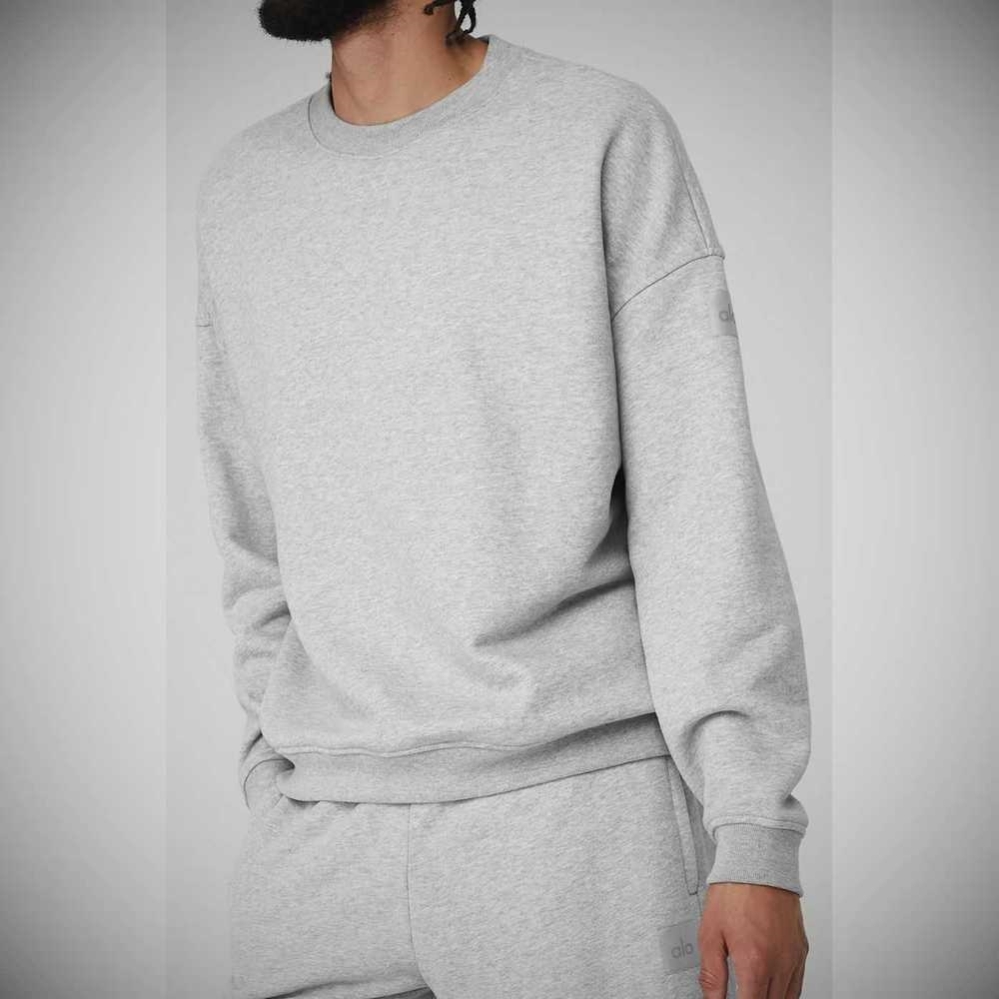 Ropa De Abrigo Alo Yoga Renown Heavy Weight Crew Neck Hombre Grises | MX-91VCHB