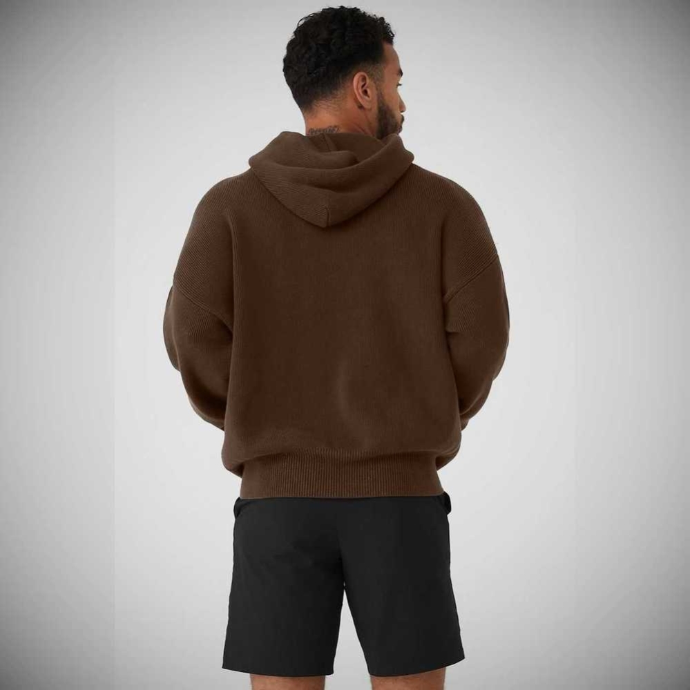 Ropa De Abrigo Alo Yoga Scholar Encapuchado Sueter Hombre Cafes | MX-83WAHD