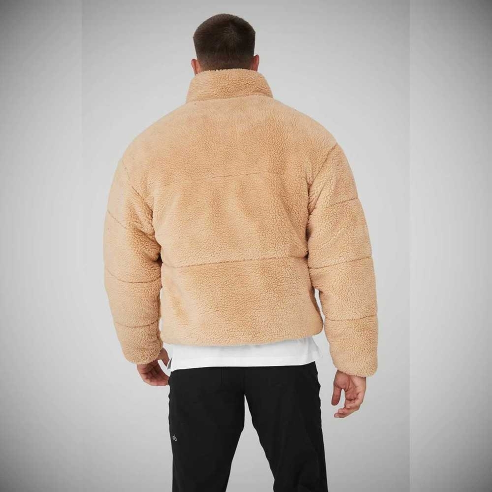 Ropa De Abrigo Alo Yoga Sherpa Stage Puffer Hombre Camel | MX-15JYSH