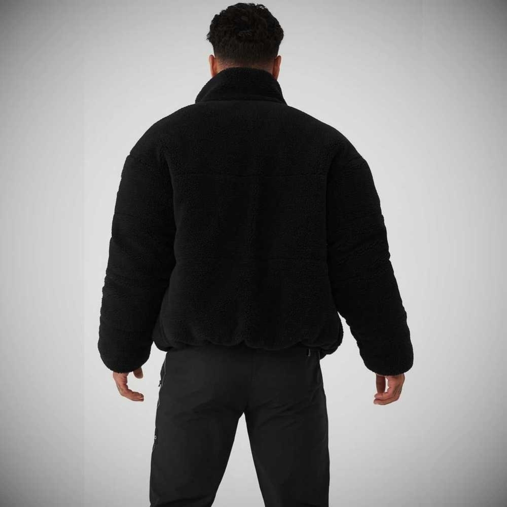 Ropa De Abrigo Alo Yoga Sherpa Stage Puffer Hombre Negros | MX-97UYAO