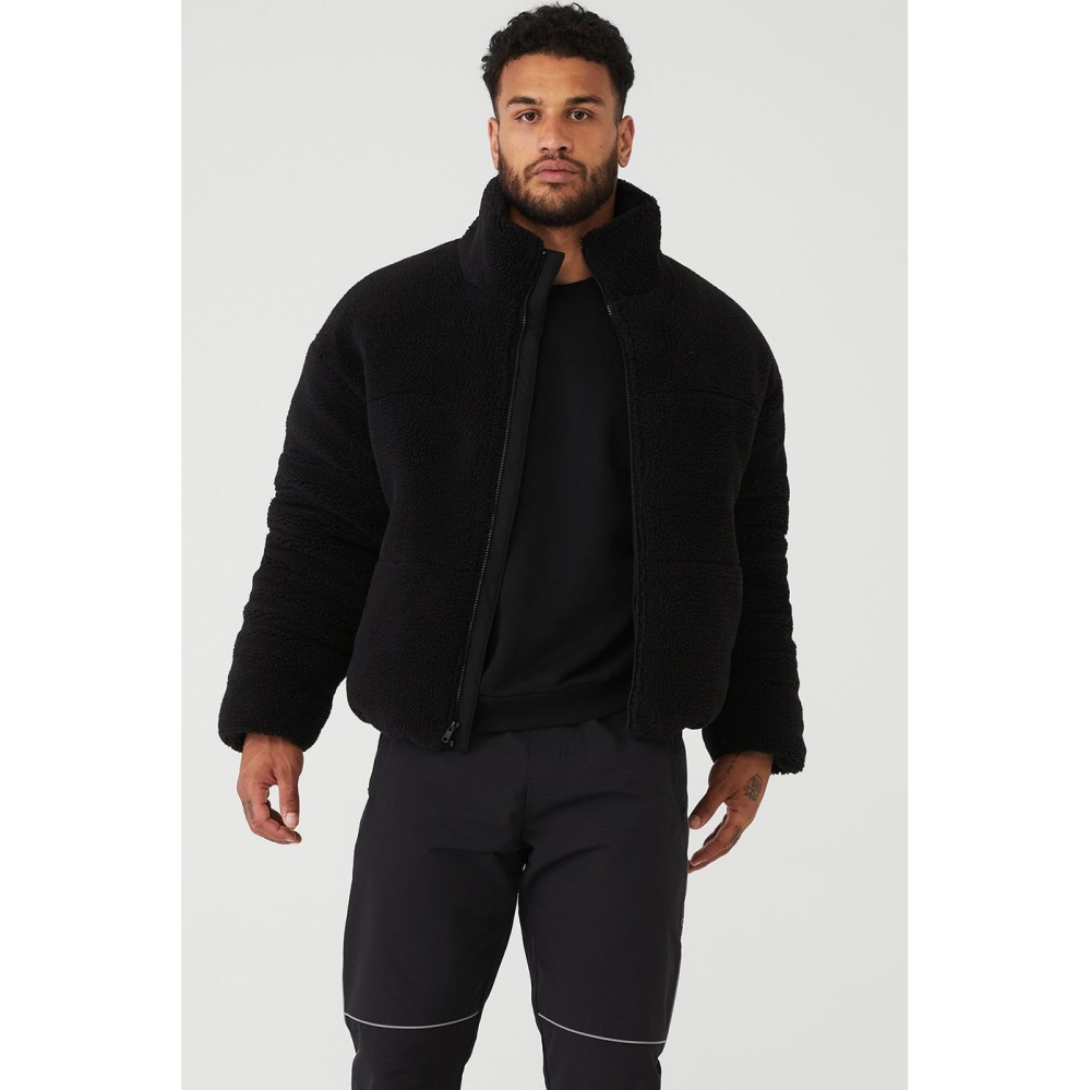 Ropa De Abrigo Alo Yoga Sherpa Stage Puffer Hombre Negros | MX-97UYAO