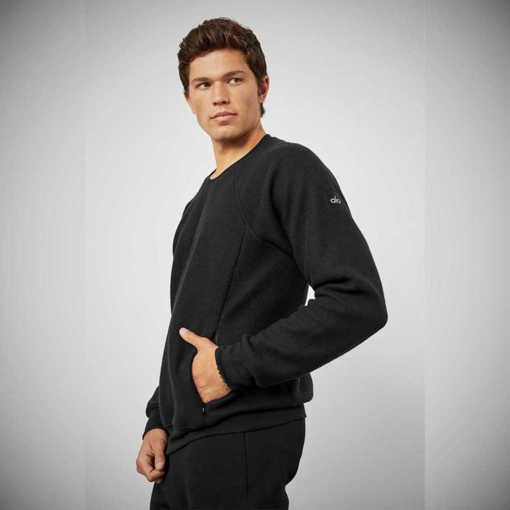 Ropa De Abrigo Alo Yoga Triumph Crew Neck Sweatshirt Hombre Negros | MX-05PTNY