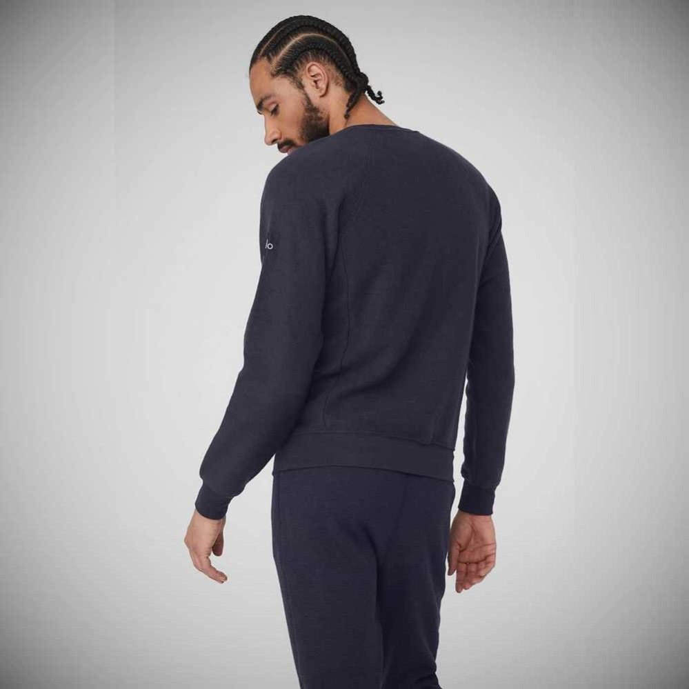 Ropa De Abrigo Alo Yoga Triumph Crew Neck Sweatshirt Hombre Azul Marino | MX-36VOMC