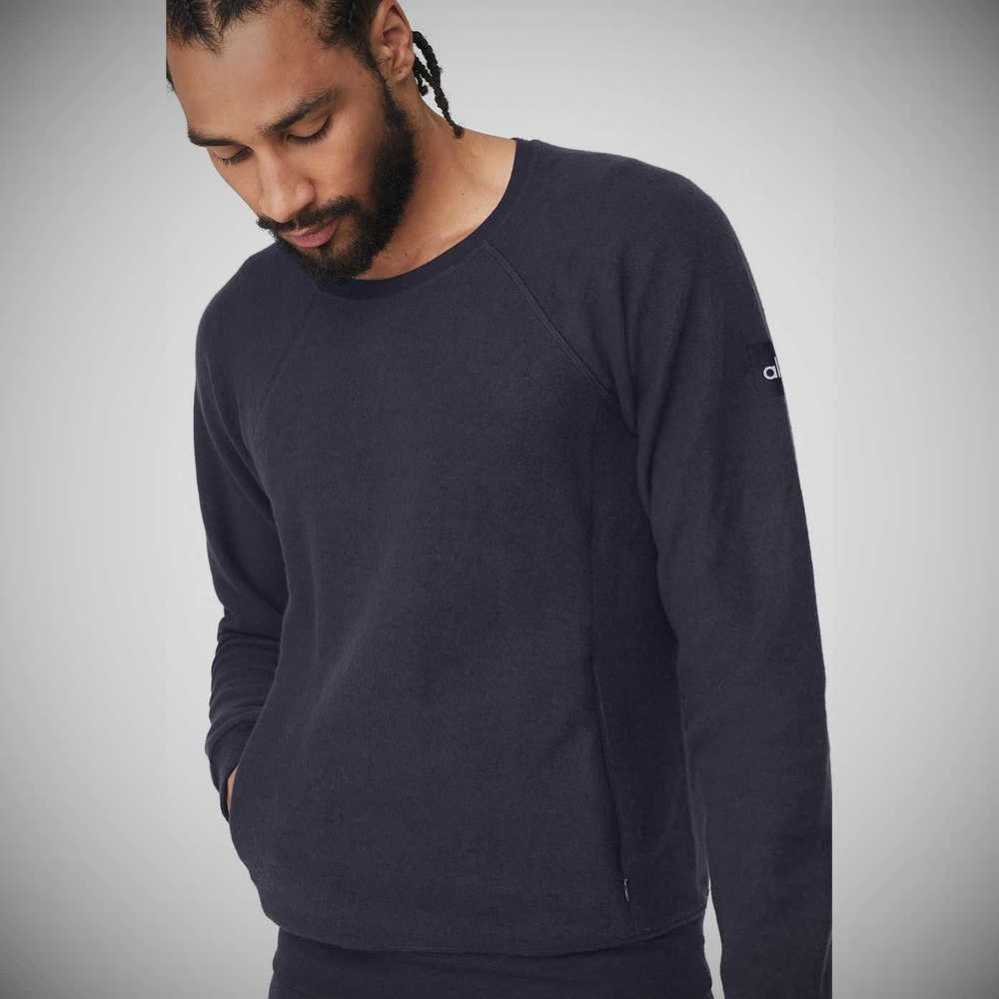 Ropa De Abrigo Alo Yoga Triumph Crew Neck Sweatshirt Hombre Azul Marino | MX-36VOMC