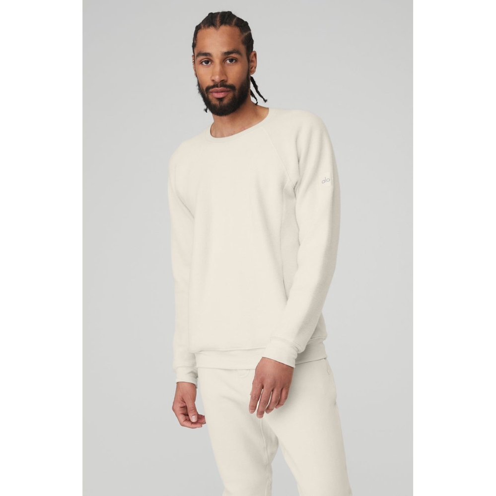 Ropa De Abrigo Alo Yoga Triumph Crew Neck Sweatshirt Hombre Beige | MX-68PNJZ