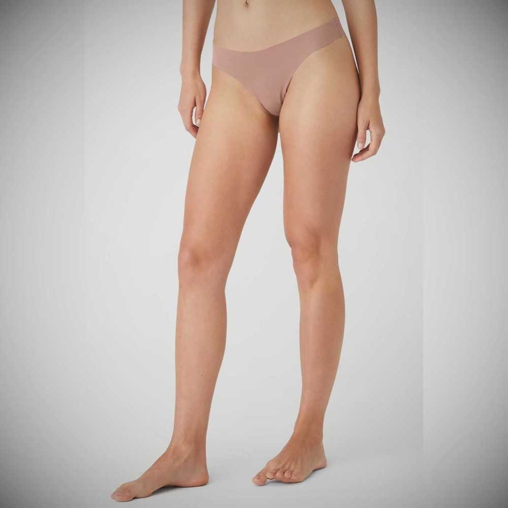 Ropa Interior Alo Yoga Airbrush Invisible Tanga Mujer Smoky Quartz | MX-19TPLY