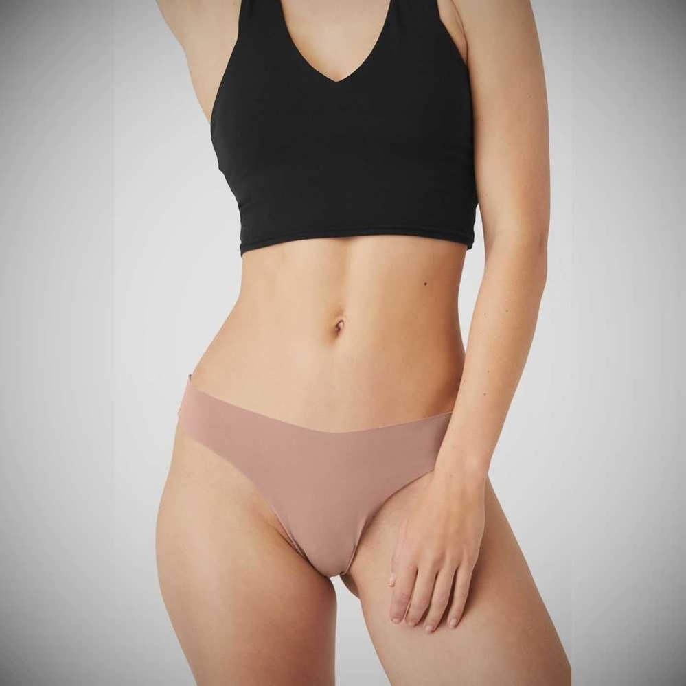 Ropa Interior Alo Yoga Airbrush Invisible Tanga Mujer Smoky Quartz | MX-19TPLY