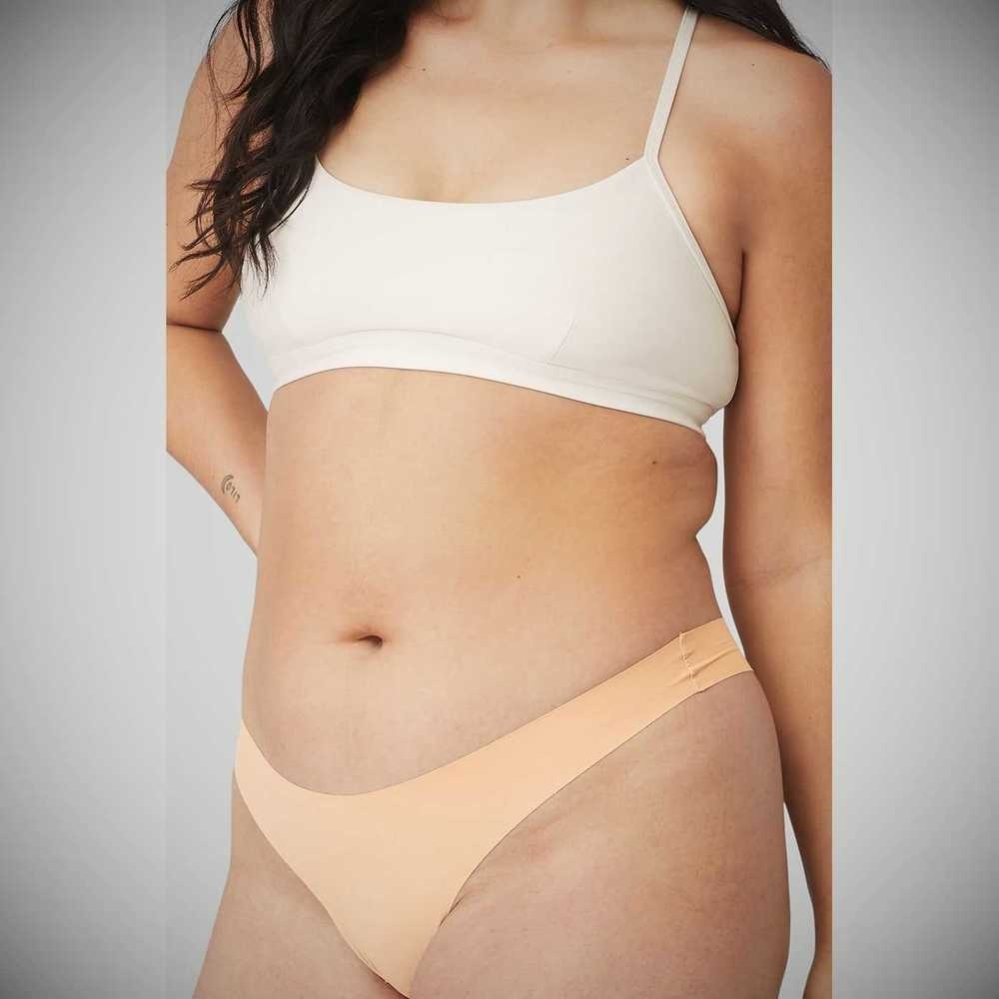 Ropa Interior Alo Yoga Airbrush Invisible Tanga Mujer Champagne | MX-20WTER