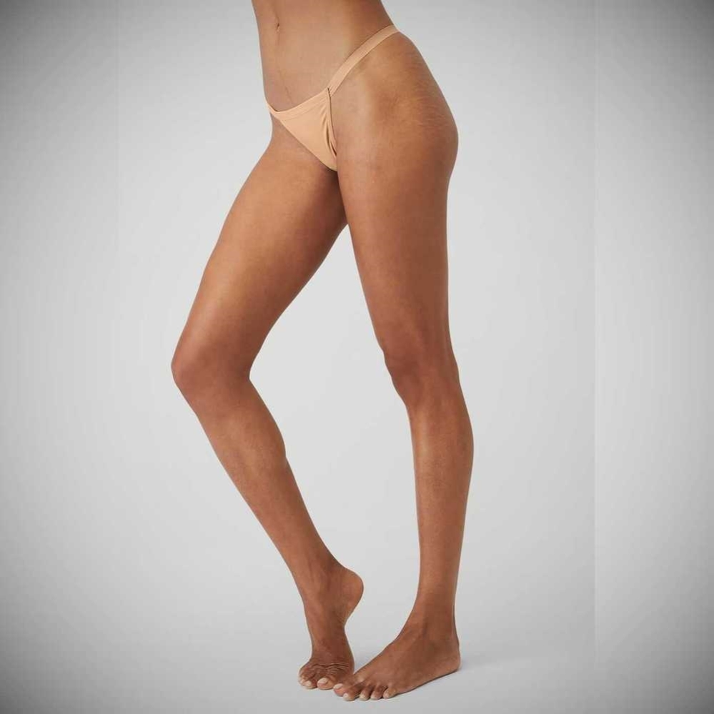 Ropa Interior Alo Yoga Airbrush Invisible String Tanga Mujer Champagne | MX-38MFJW