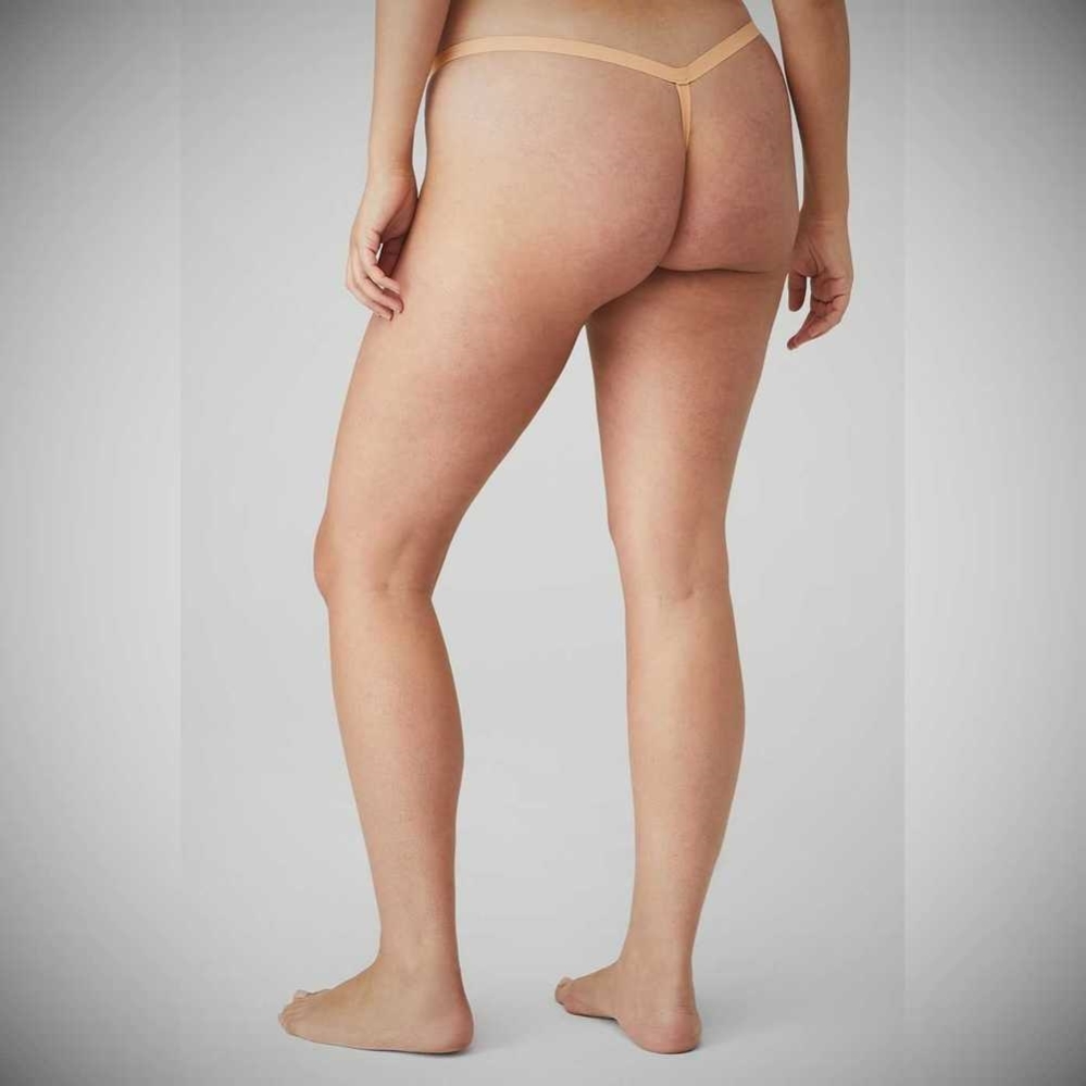 Ropa Interior Alo Yoga Airbrush Invisible String Tanga Mujer Champagne | MX-38MFJW