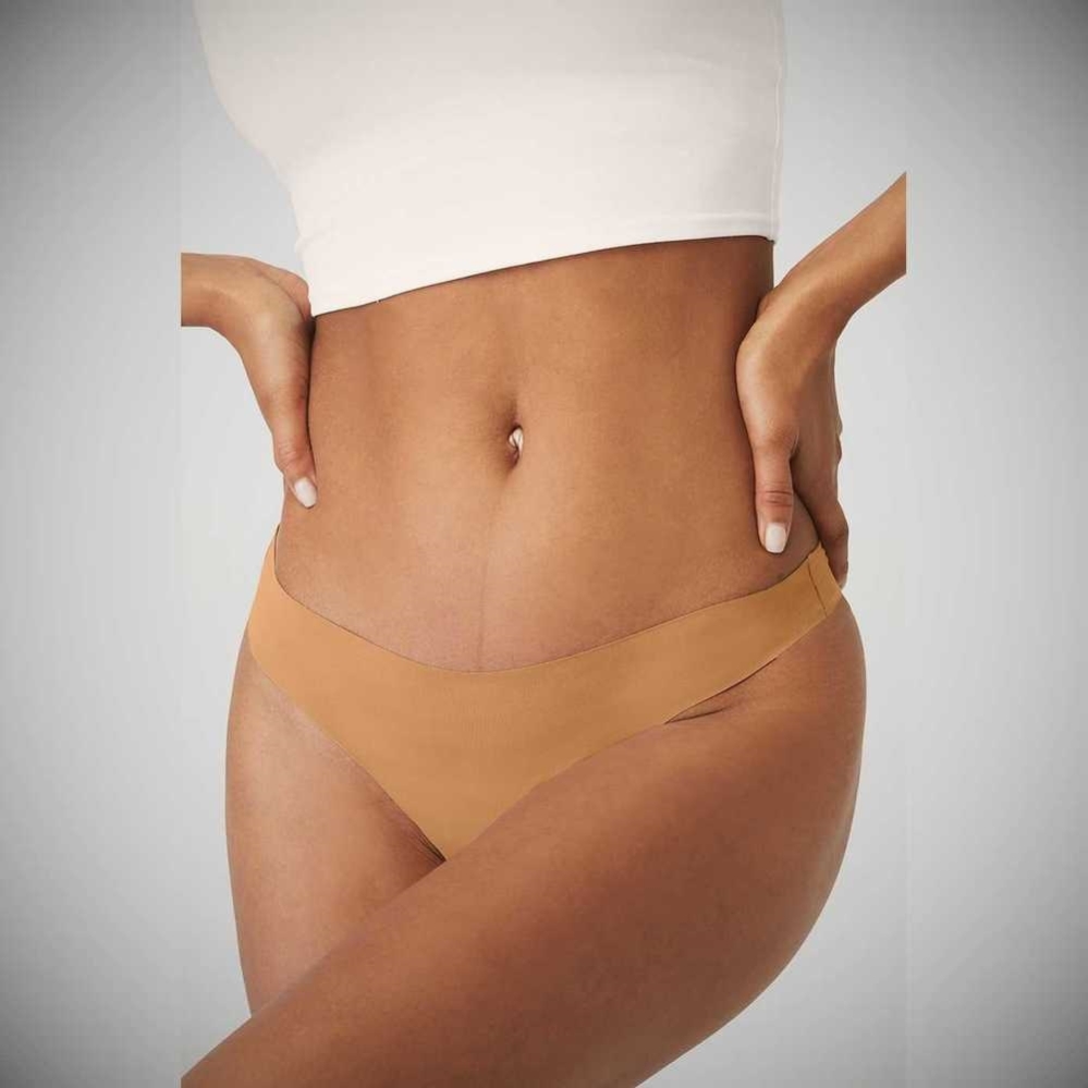 Ropa Interior Alo Yoga Airbrush Invisible Tanga Mujer Sand | MX-72KWOI