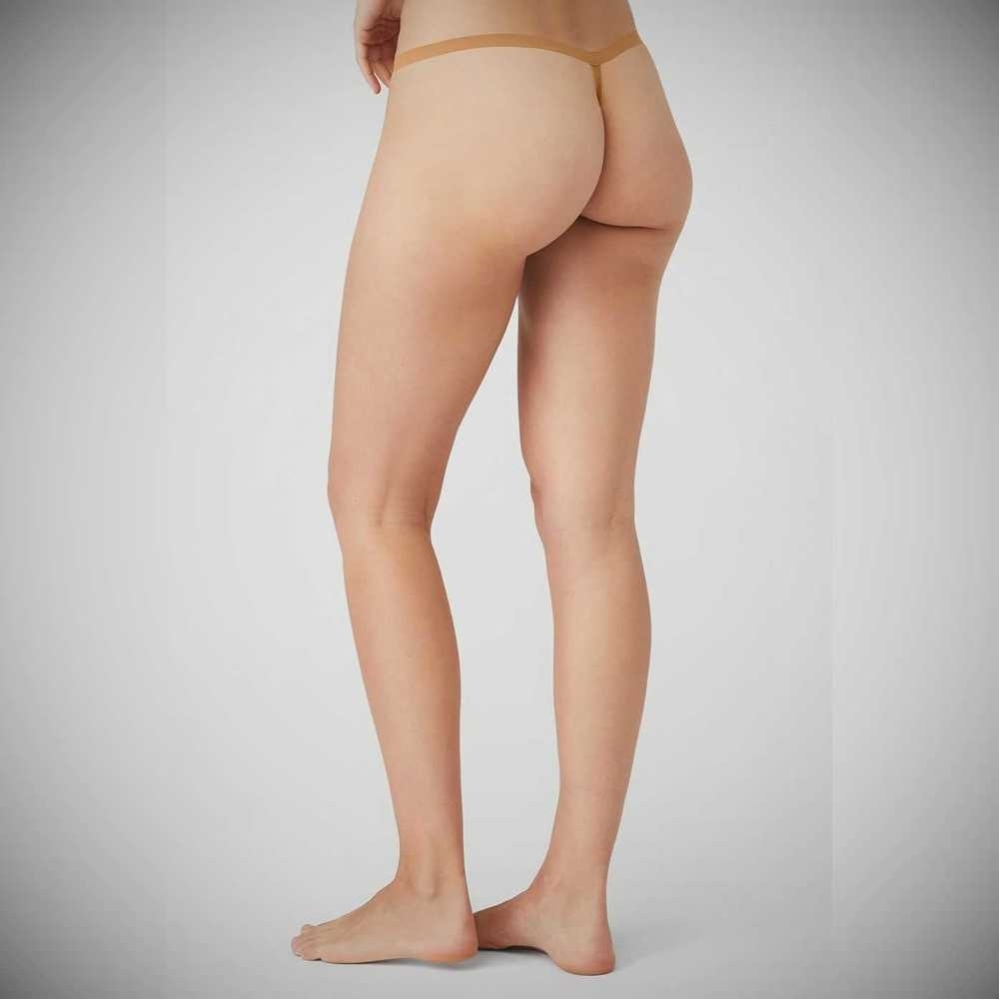 Ropa Interior Alo Yoga Airbrush Invisible String Tanga Mujer Sand | MX-90ZBWA