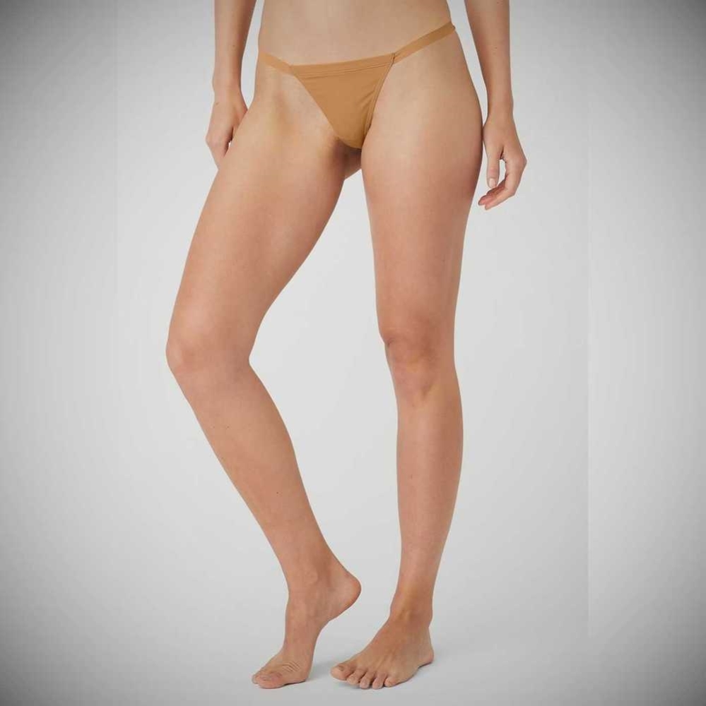 Ropa Interior Alo Yoga Airbrush Invisible String Tanga Mujer Sand | MX-90ZBWA