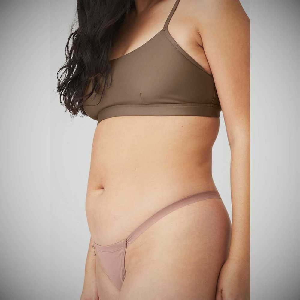 Ropa Interior Alo Yoga Airbrush Invisible String Tanga Mujer Smoky Quartz | MX-91SOXW