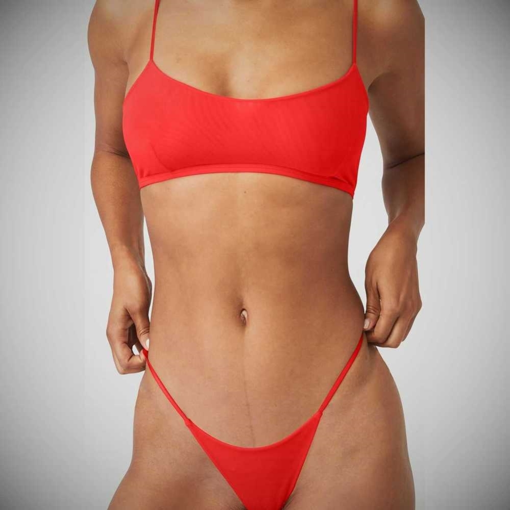 Ropa Interior Alo Yoga Airmesh Venus Tanga Mujer Rojos | MX-25TGFW