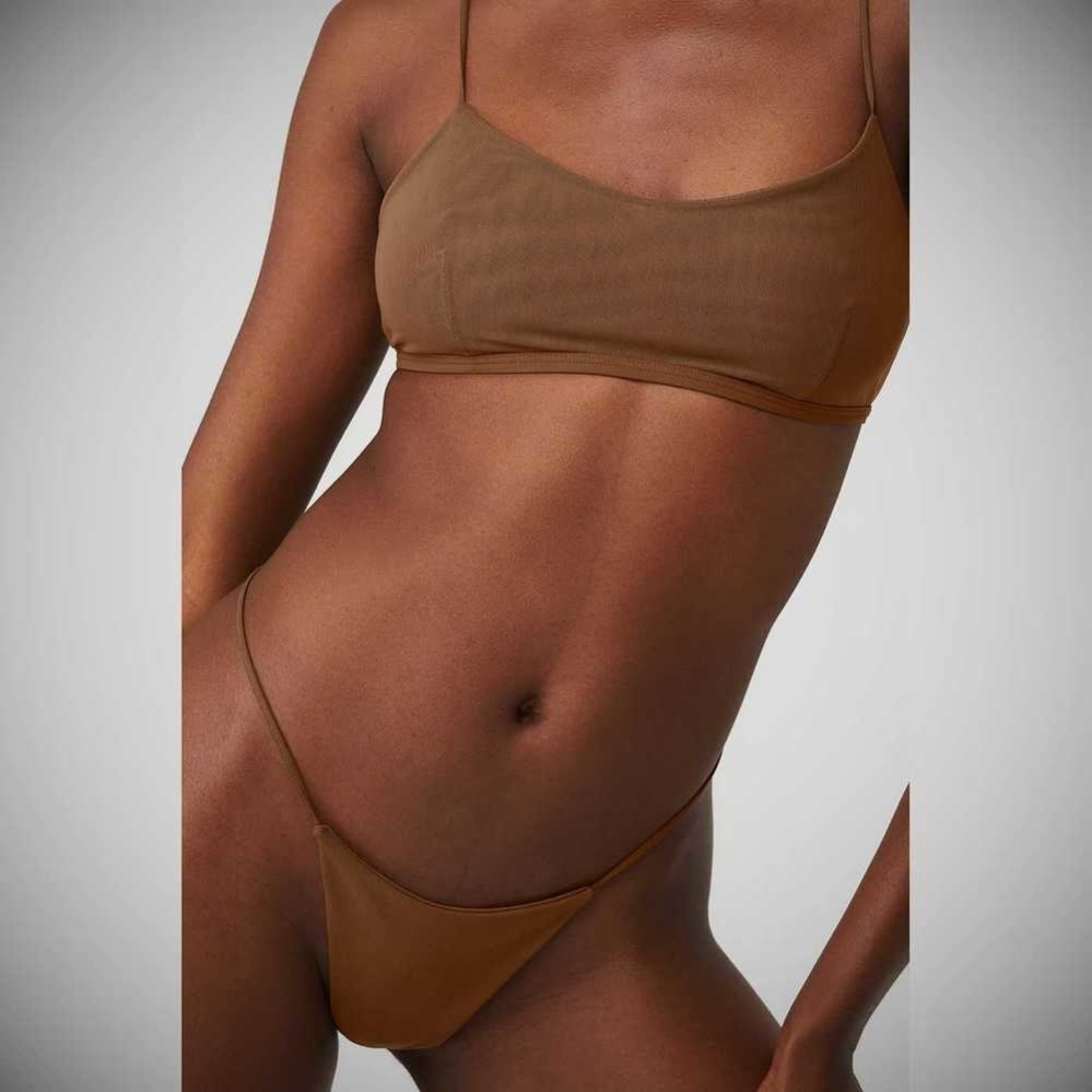 Ropa Interior Alo Yoga Airmesh Venus Tanga Mujer Marrom | MX-47JGXS