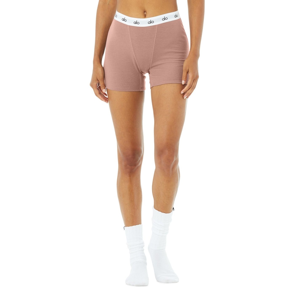 Ropa Interior Alo Yoga Icon Acanalado Boy Mujer Smoky Quartz | MX-18PJEI