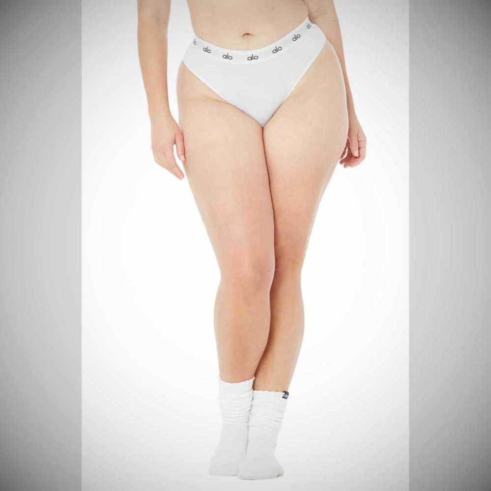 Ropa Interior Alo Yoga Icon Cheeky Mujer Blancos | MX-86CJQH