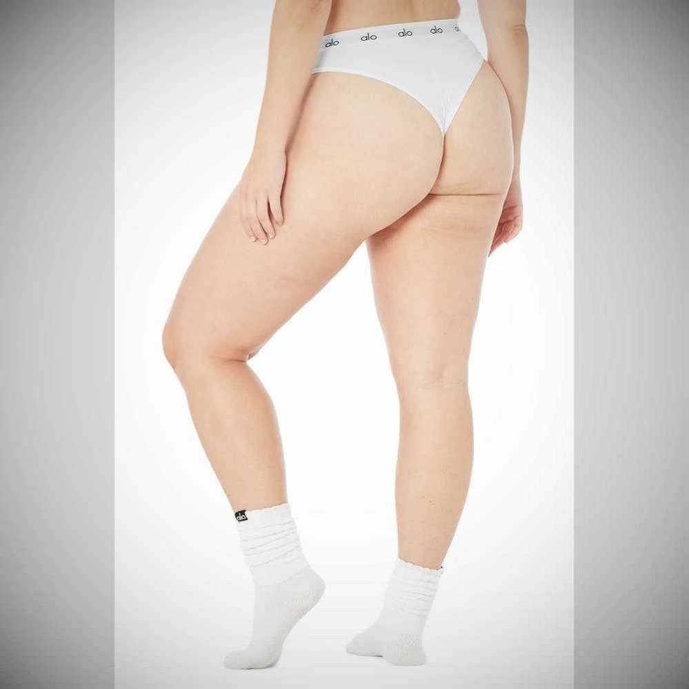 Ropa Interior Alo Yoga Icon Cheeky Mujer Blancos | MX-86CJQH