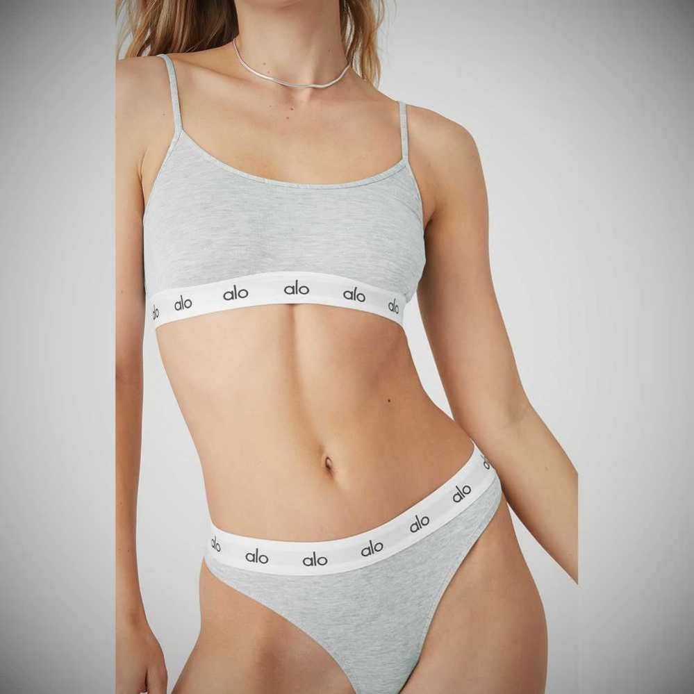 Ropa Interior Alo Yoga Icon French Cut Tanga Mujer Grises | MX-57XBLW