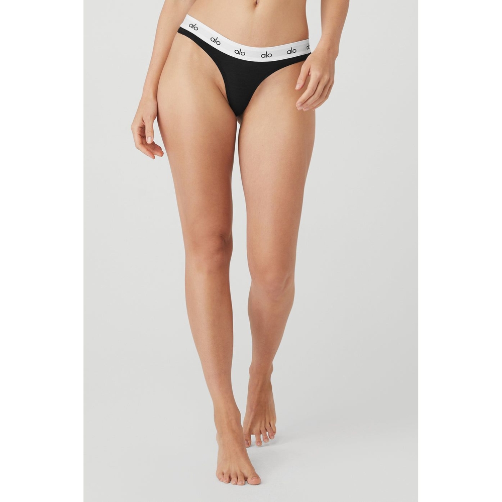 Ropa Interior Alo Yoga Icon French Cut Tanga Mujer Negros | MX-65PTQH