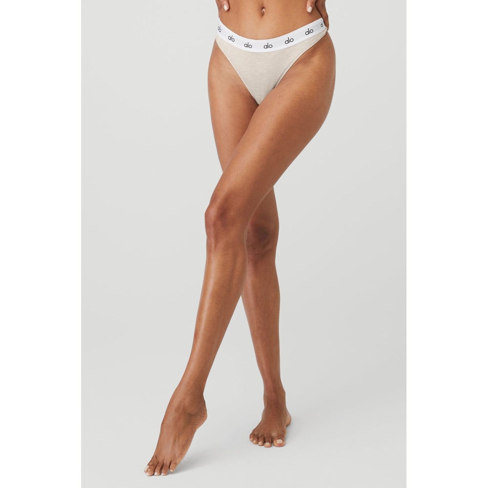 Ropa Interior Alo Yoga Icon French Cut Tanga Mujer Beige | MX-67PKBD