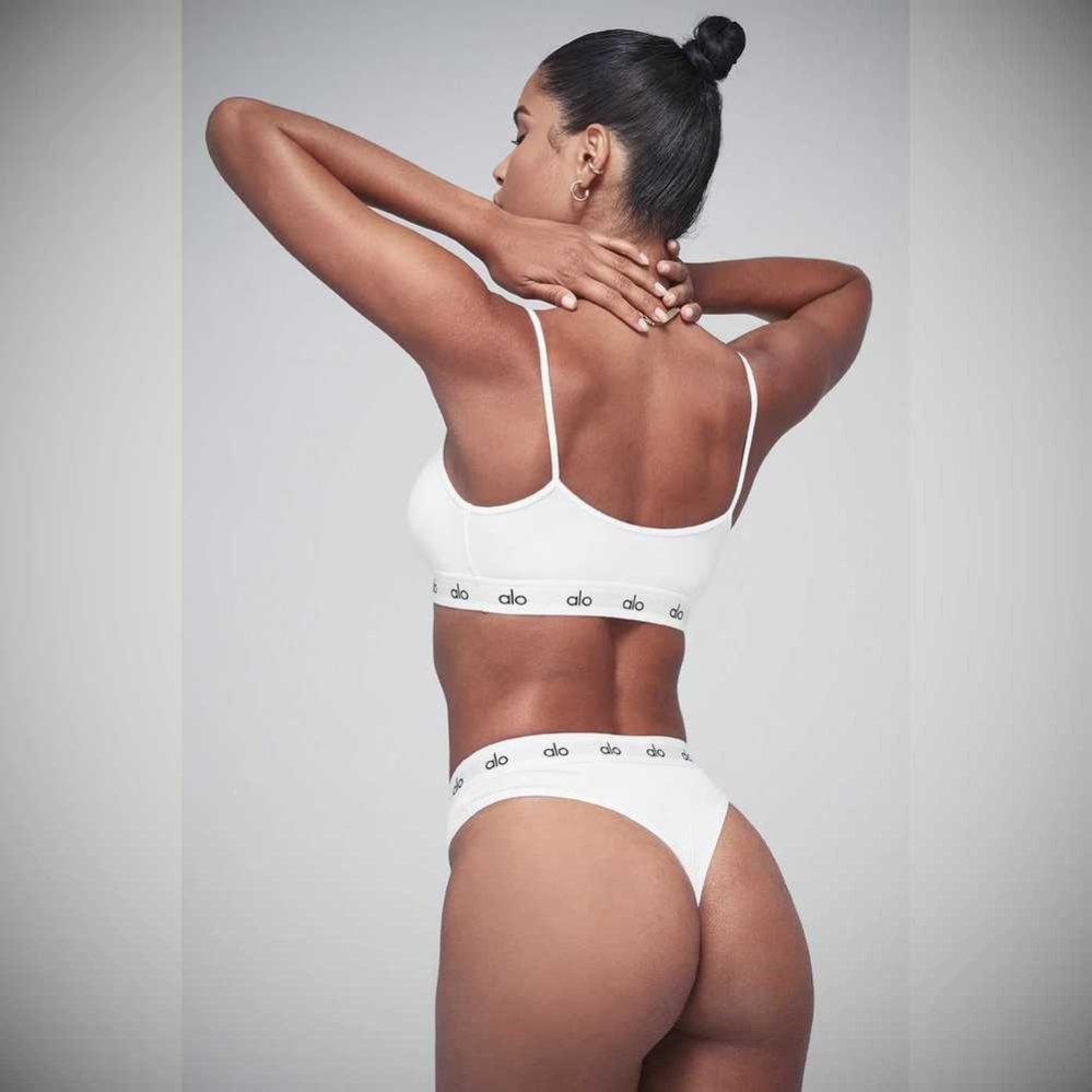 Ropa Interior Alo Yoga Icon High-Cut Tanga Mujer Blancos | MX-15ZNYG