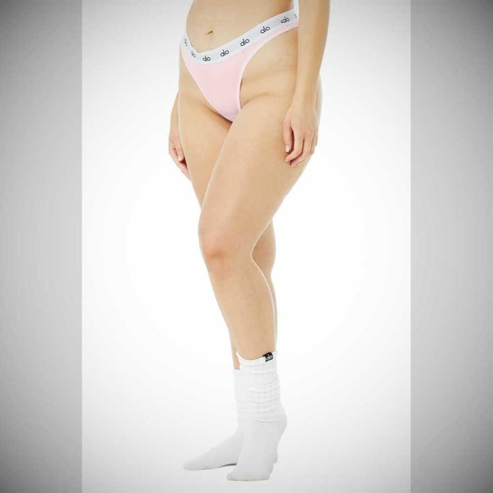 Ropa Interior Alo Yoga Icon High-Cut Tanga Mujer Rosas | MX-75OPUD