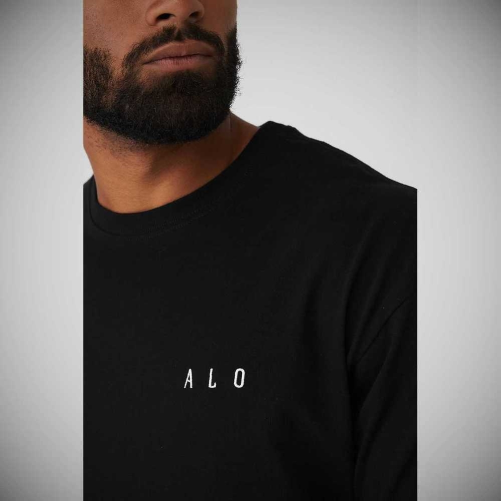 Short Sleeve Alo Yoga Alo Maison Hombre Negros | MX-29ATDC