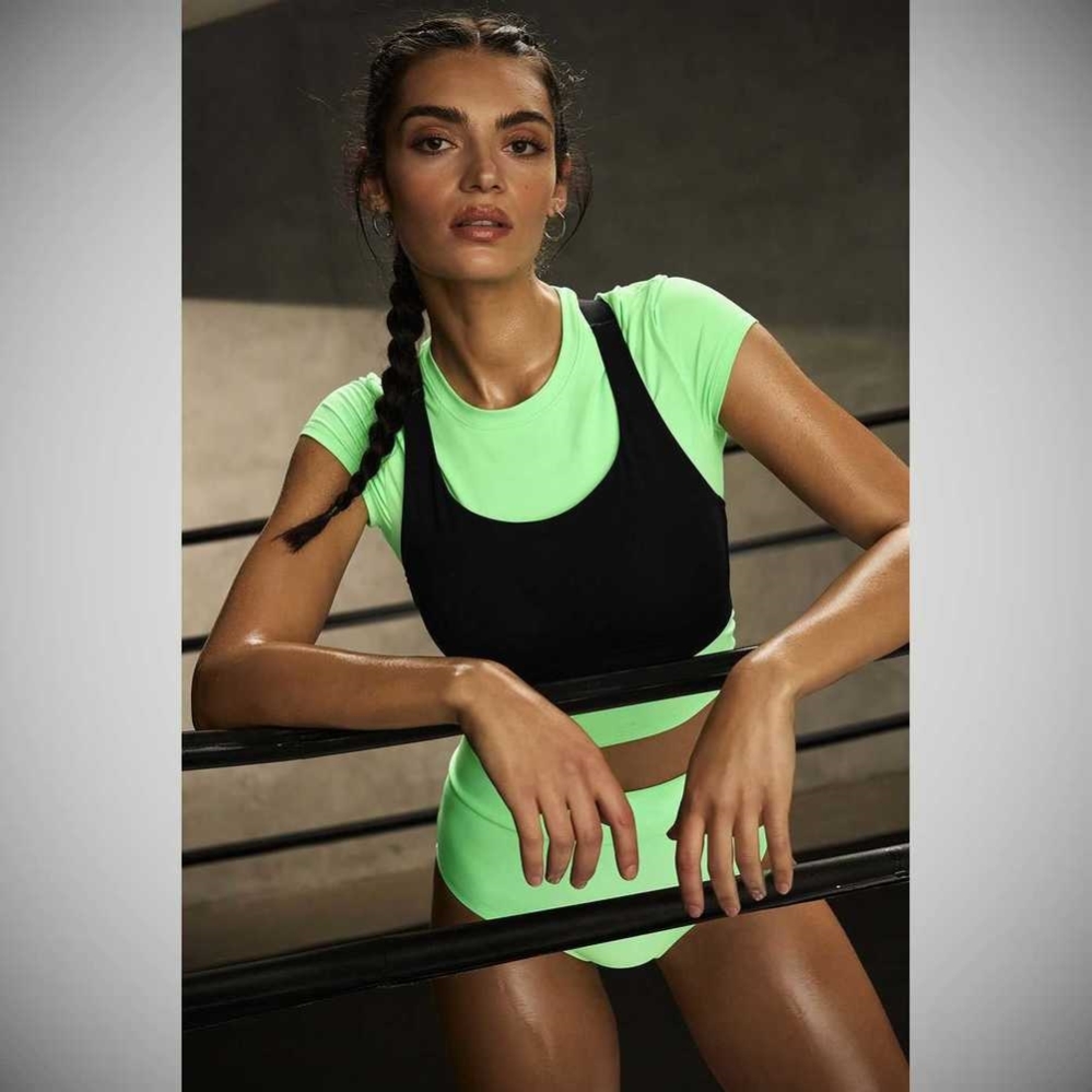 Short Sleeve Alo Yoga Alosoft Crop Finesse Mujer Verdes | MX-01EWVL