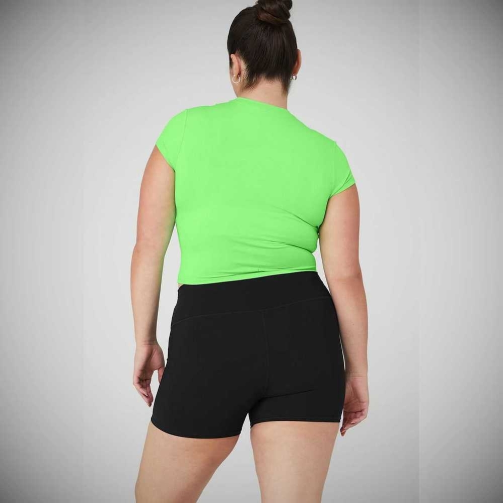 Short Sleeve Alo Yoga Alosoft Crop Finesse Mujer Verdes | MX-58KIYX