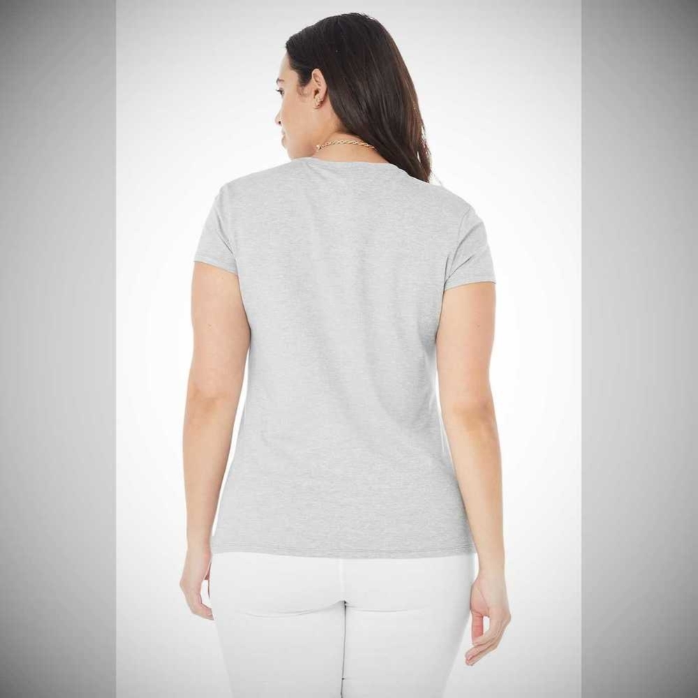 Short Sleeve Alo Yoga Alosoft Finesse Tee Mujer Grises | MX-30ZVUJ