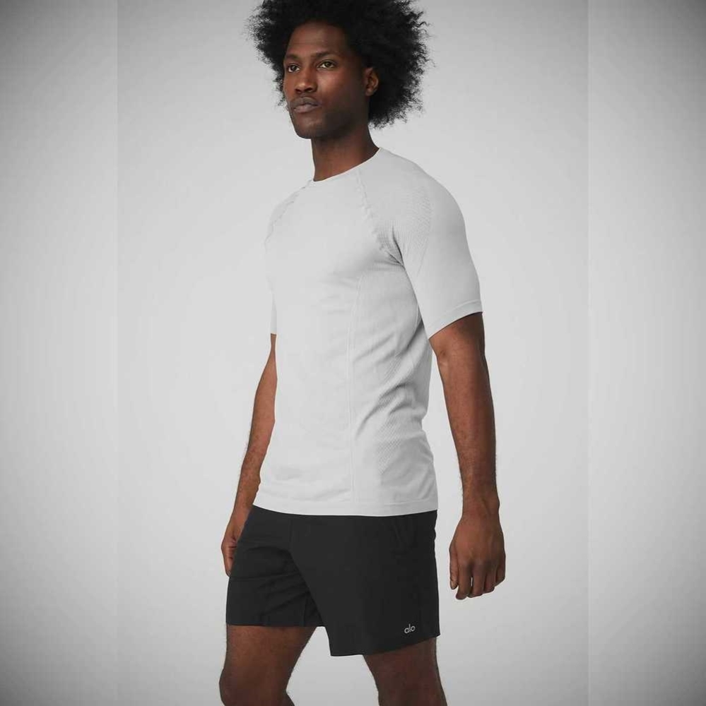 Short Sleeve Alo Yoga Amplify Seamless Tee Hombre Grises | MX-67KNHD