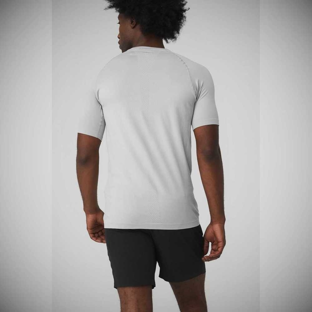 Short Sleeve Alo Yoga Amplify Seamless Tee Hombre Grises | MX-67KNHD