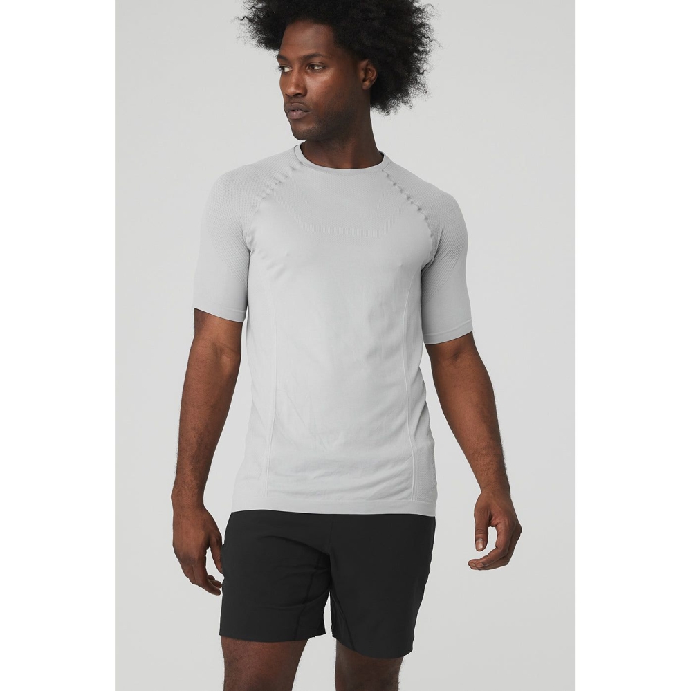 Short Sleeve Alo Yoga Amplify Seamless Tee Hombre Grises | MX-67KNHD