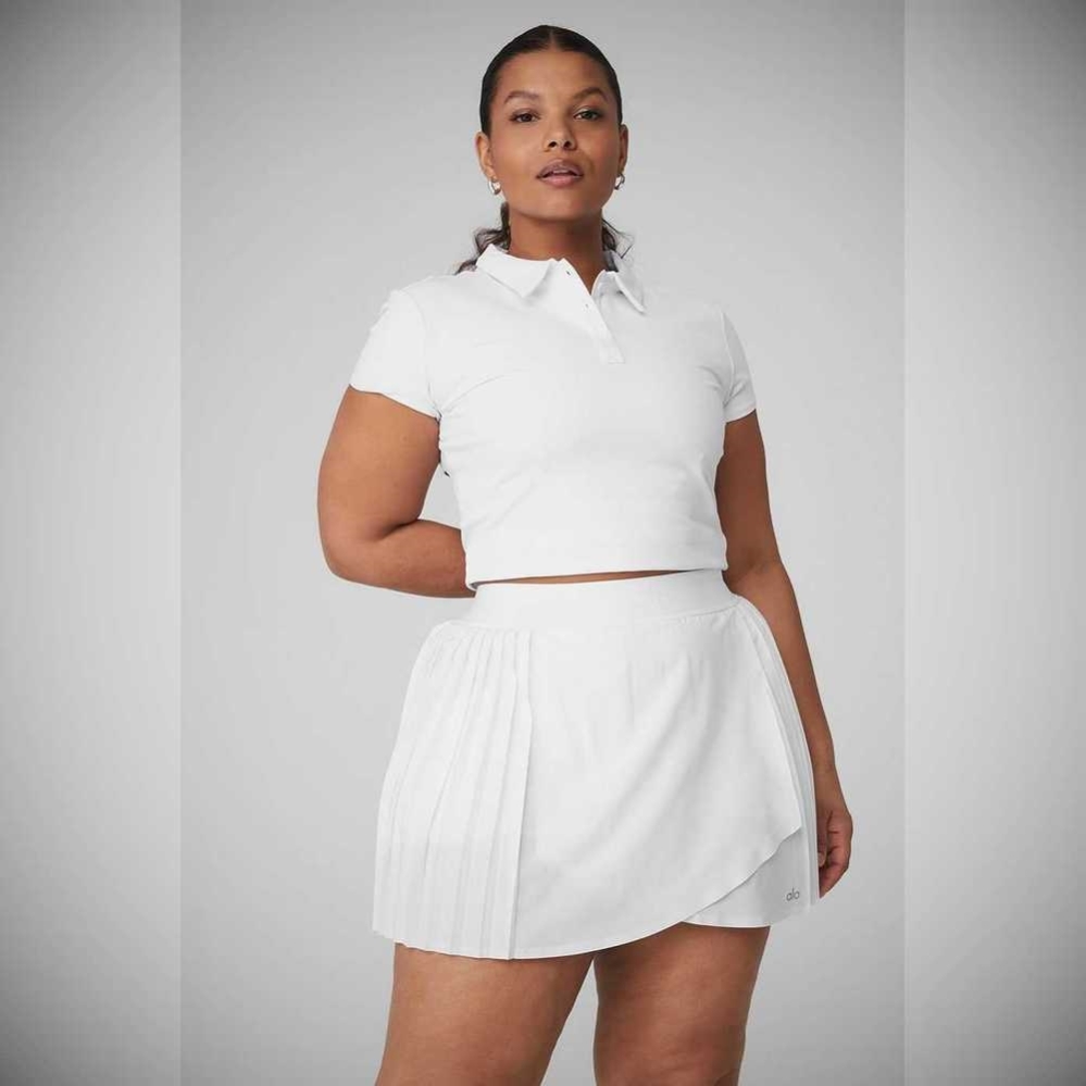 Short Sleeve Alo Yoga Choice Polo Mujer Blancos | MX-05JOZG