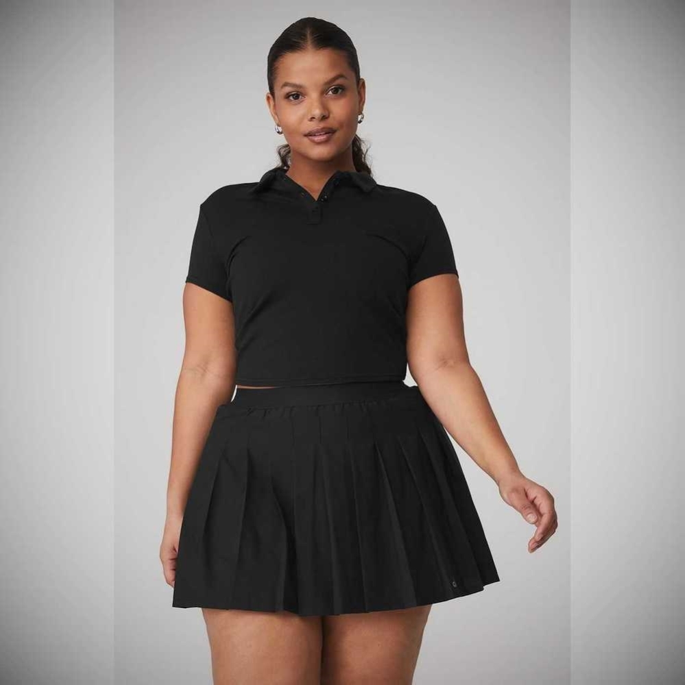 Short Sleeve Alo Yoga Choice Polo Mujer Negros | MX-74SUNZ