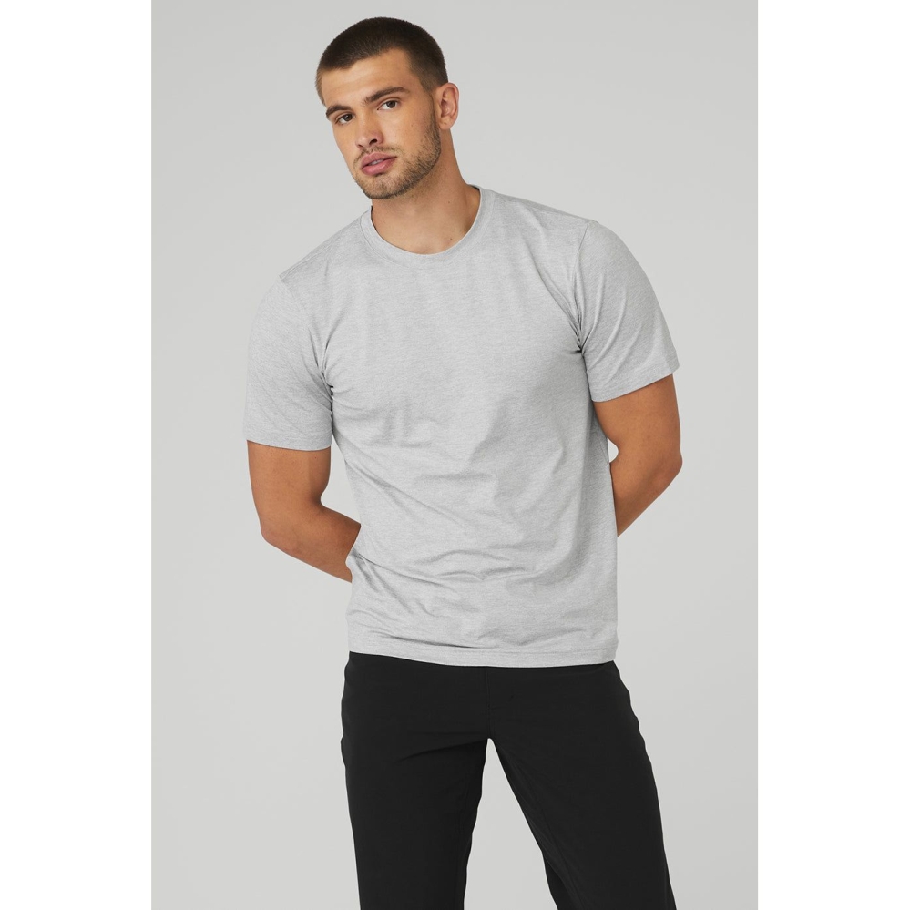 Short Sleeve Alo Yoga Conquer Reform Crewneck Hombre Grises | MX-61AQNW